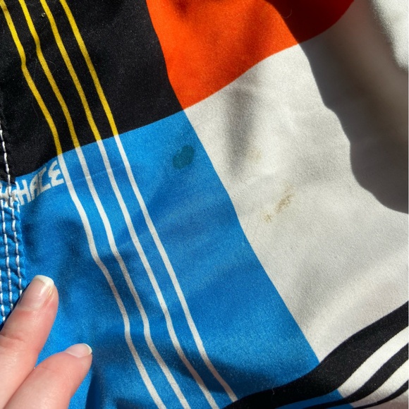 Island Haze Mens Board Shorts Orange Blue Print - Picture 4 of 4